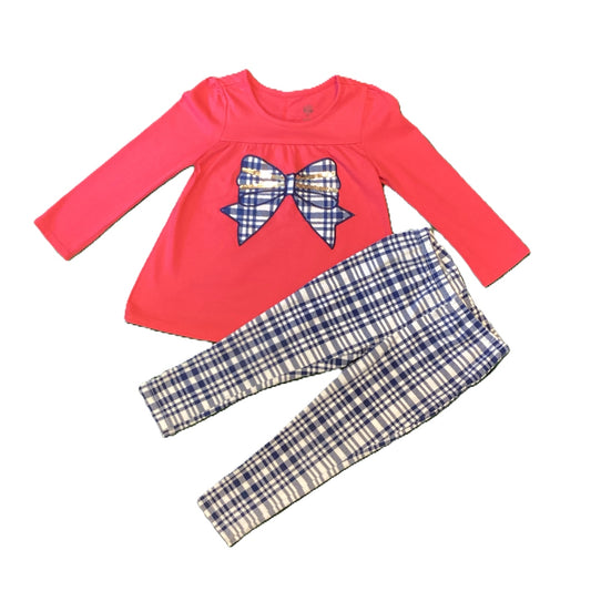 3T Girls Kids Headquarters Plaid Bow Set