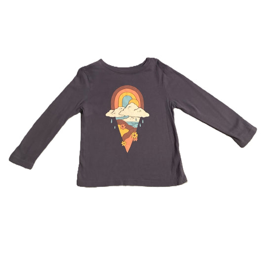 3T Girls Old Navy Dark Periwinkle Long Sleeve Shirt w/Rainbow Ice Cream Cone