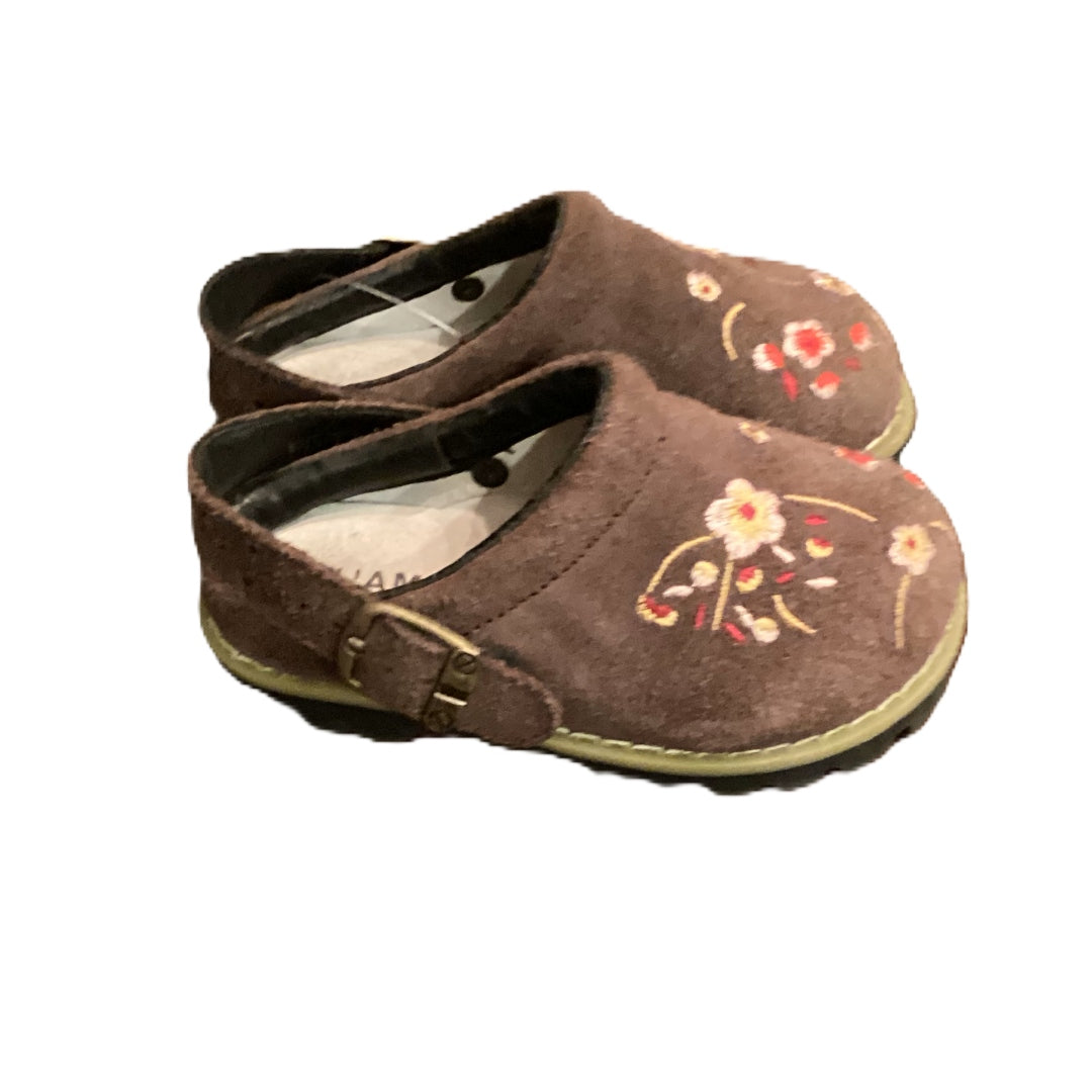 Size 5 La' Amour Brown Suede Clogs