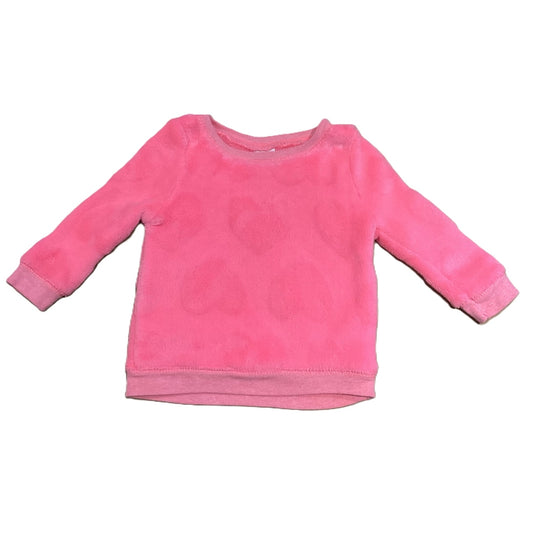 3-6 Girls Carter's Bright Pink Fluffy Fleece Heart Sweatshirt