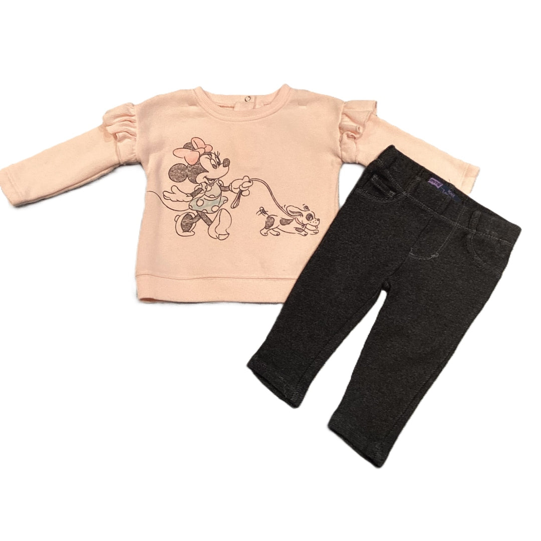 3-6 Girls Disney Baby Pale Pink Minnie Sweatshirt, Levi's Jeggings