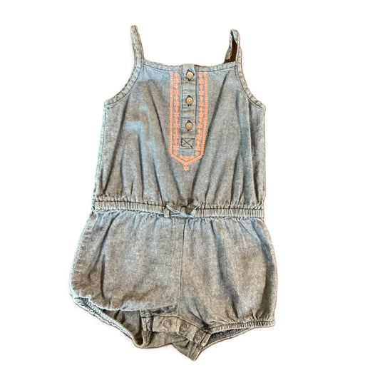 12-18 Girls Carter's Chambray Romper w/Coral Accents