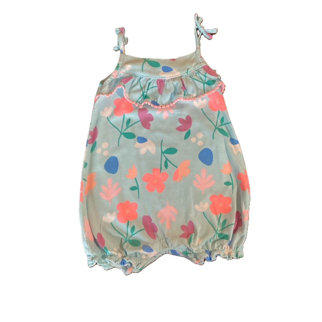 12-18 Girls Carter's Light Blue w/Big Flowers One Piece