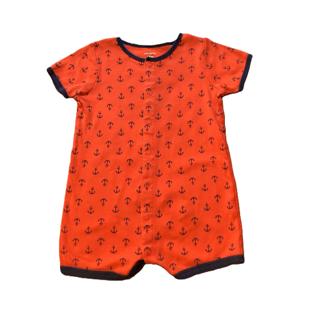 18-24 Boys Carter's Red Romper w/Anchors