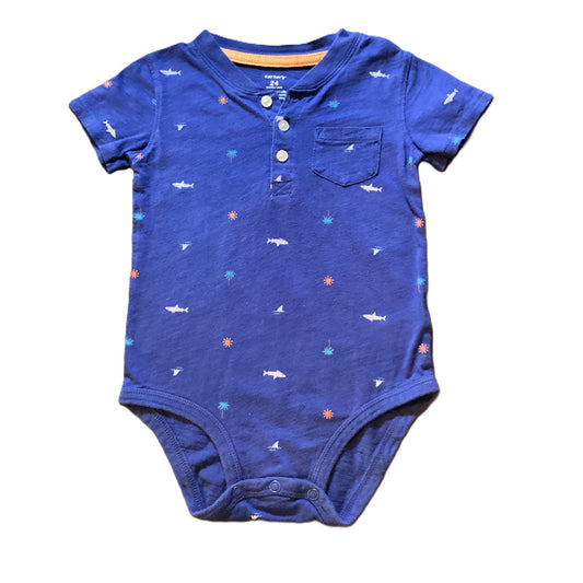 18-24 Boys Carter's Royal Onesie w/Sharks