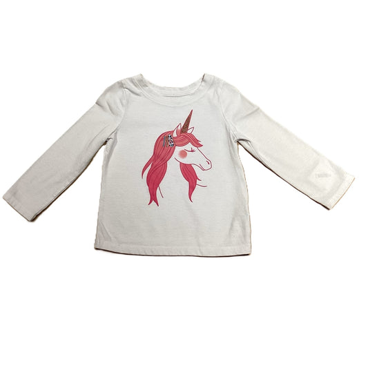 12-18 Girls Cat & Jack White Unicorn Long Sleeve Shirt