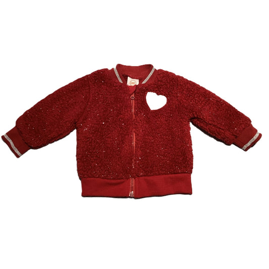 0-3 Girls Wonder Nation Red Sparkly "Varsity" Jacket