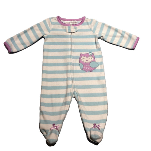 0-3 Girls Koala Baby Striped Owl Fleece Sleeper