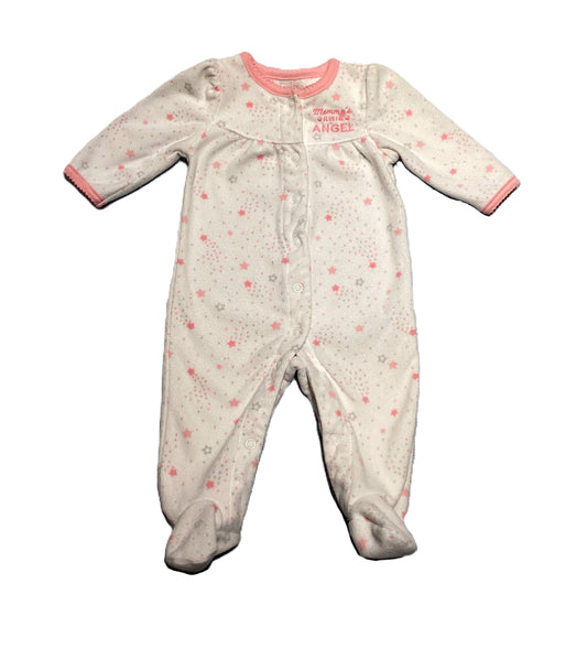 0-3 Girls Just One You Mommy's Little Angel Fleece Sleeper w/Angel Wings