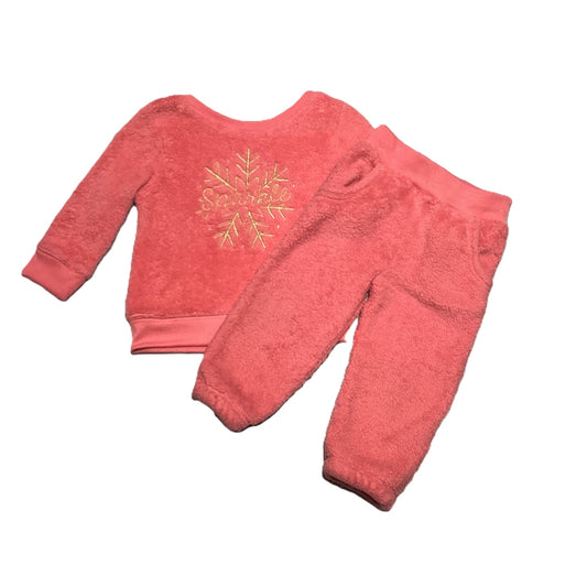 9-12 Girls Garanimals Pink Snowflake Fleece Sweatsuit