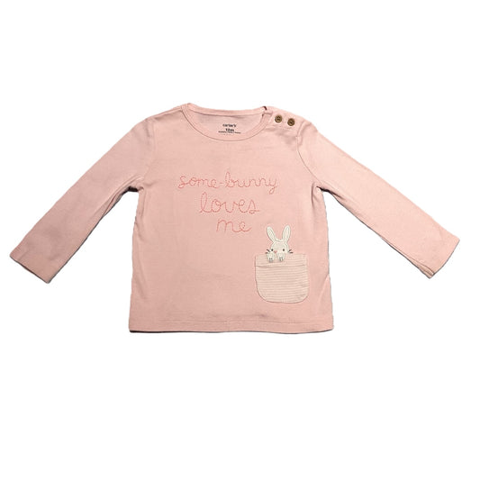 9-12 Girls Carter's Somebunny Loves Me Long Sleeve Tshirt