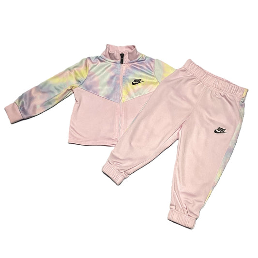 9-12 Girls Nike Light Pastel Tie Dye Matching Workout Set