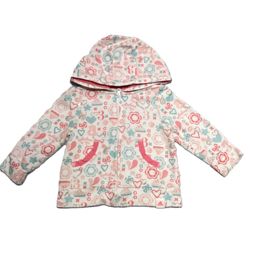 6-9 Girls Adidas Zip Front Hooded Sweatshirt