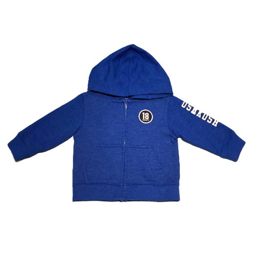 6-9 Boys Osh Kosh Zip Up Hooded Blue Sweatshirt