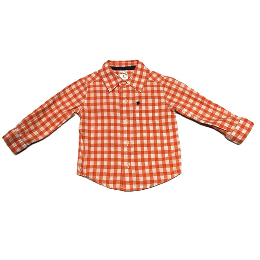 6-9 Boys Carter's Orange and White Button Down Shirt