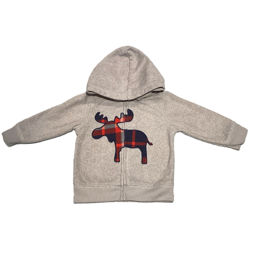 6-9 Boys Carter's Zip Up Moose Sweatshirt