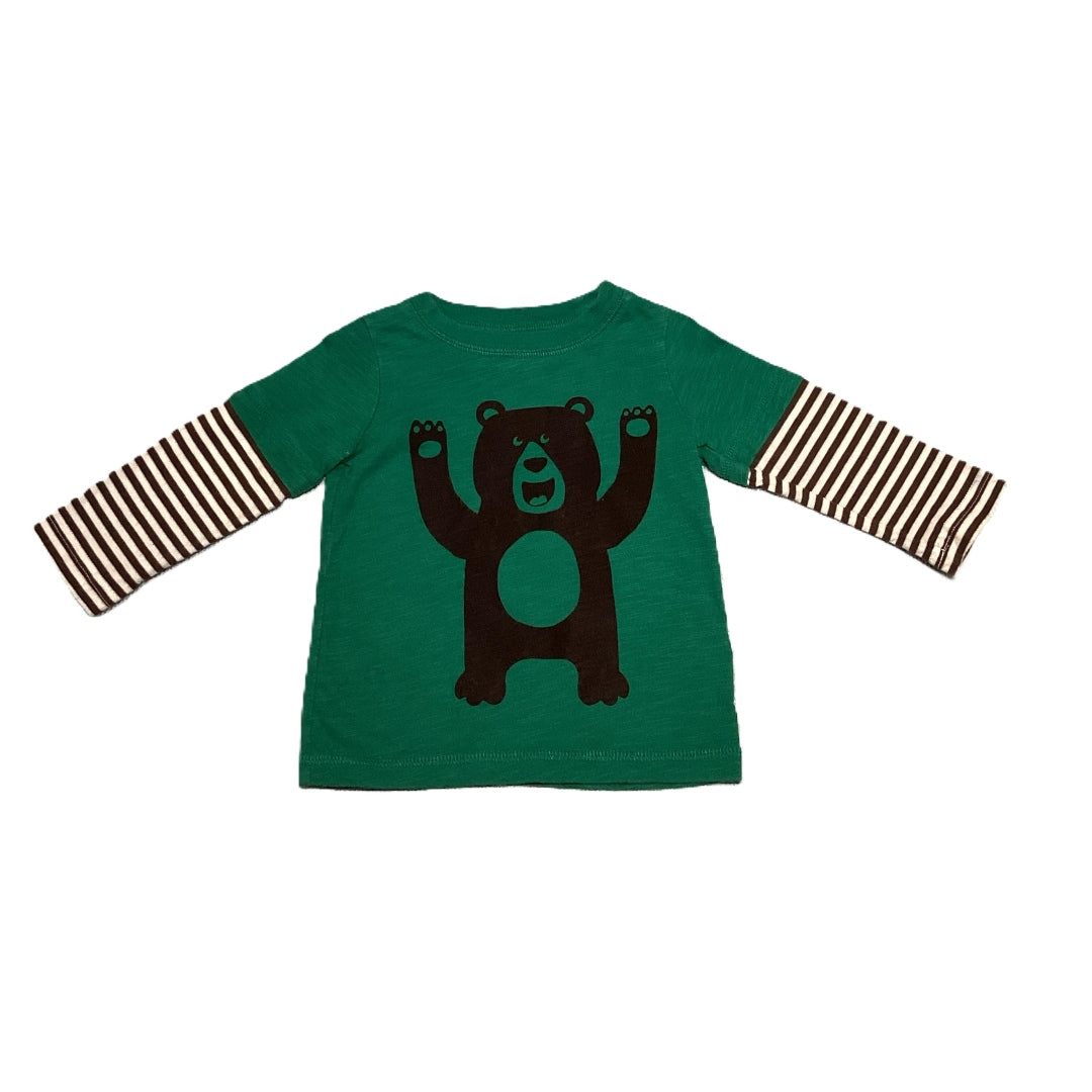 6-9 Boys Carter's Green Long Sleeve Shirt with Standing Bear