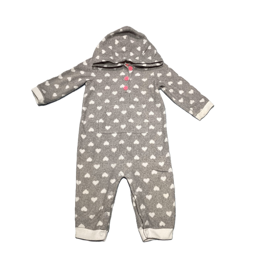 9-12 Girls Carter's Hearts Fleece One Piece