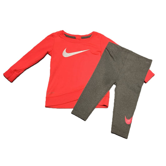 9-12 Girls Nike Neon Pink Long Sleeve. Matching Pants