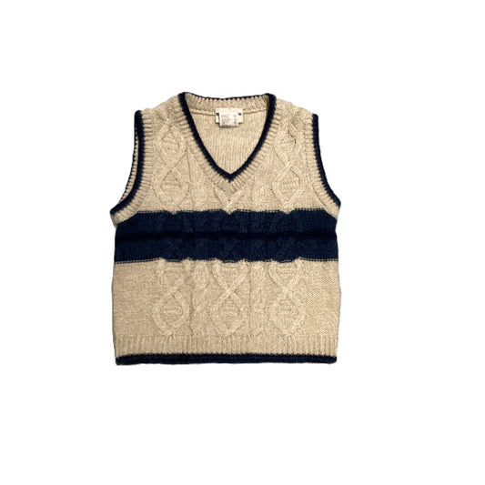 9-12 Boys B.T. Kids Ivory w/Navy Stripe Sweater Vest