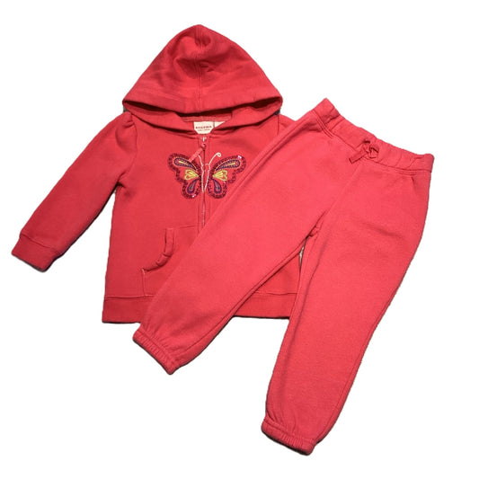 12-18 Girls Sonoma Pink Butterfly Sweatshirt, Okie Dokie Pink Sweatpants