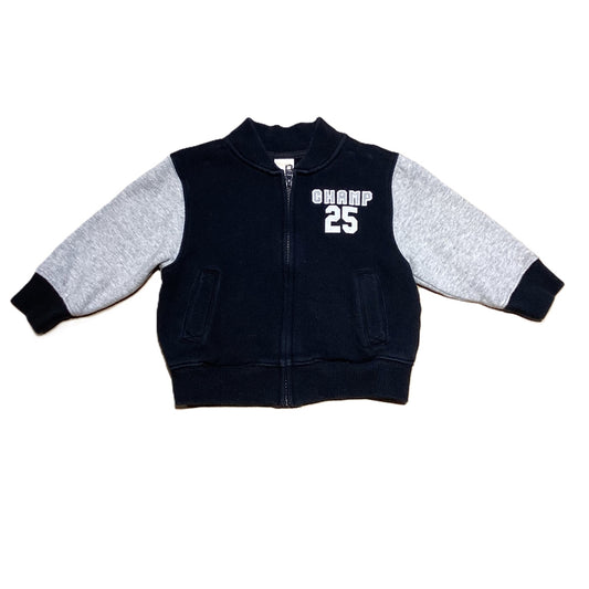 12-18 Boys Gymboree Black/Gray "Champ" Varsity Jacket