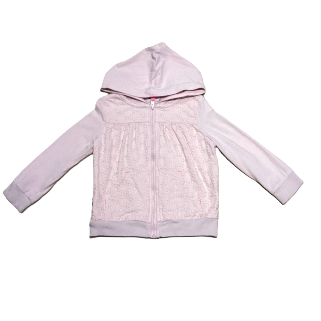 18-24 Girls Genuine Kids Pink Embroidered Front Zip Sweatshirt