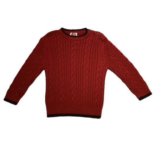 2T Boys Gymboree Red Cable Knit Sweater