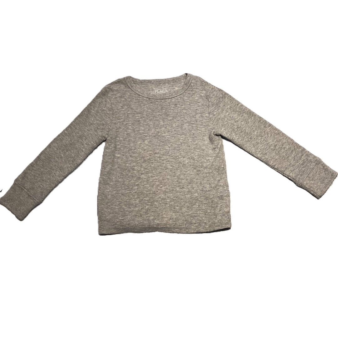 2T Boys Children's Place Gray Long Sleeve Waffle Shirt