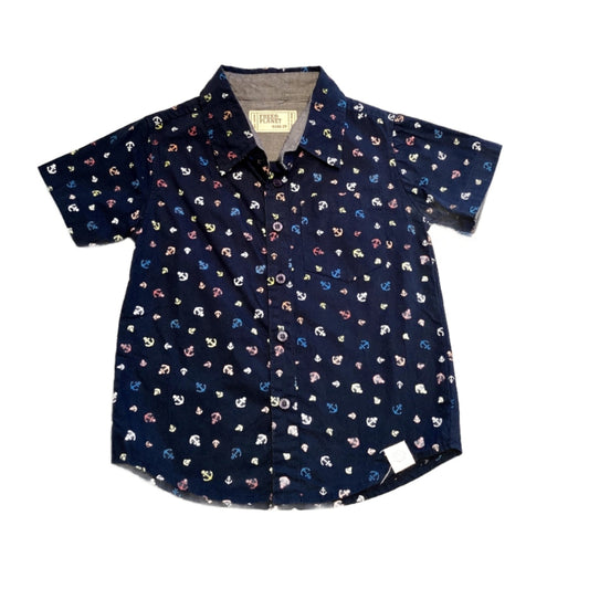 2T Boys Free Planet Rainbow Anchor Button Down