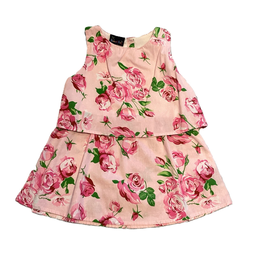 18-24 Girls Sweet & Soft Pink Floral Dress