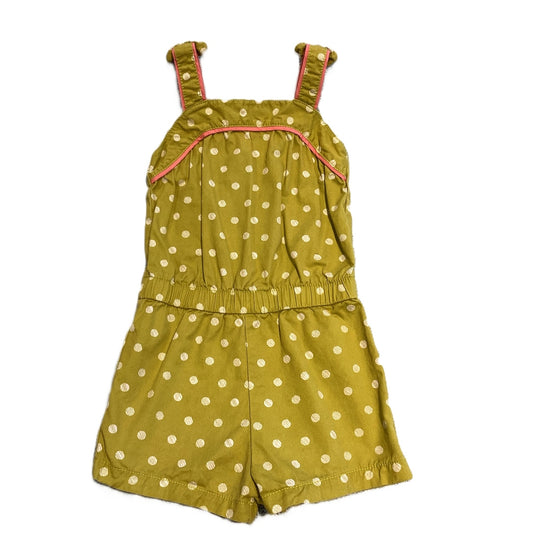 18-24 Girls Cherokee Green and Pink Polka Dot Romper