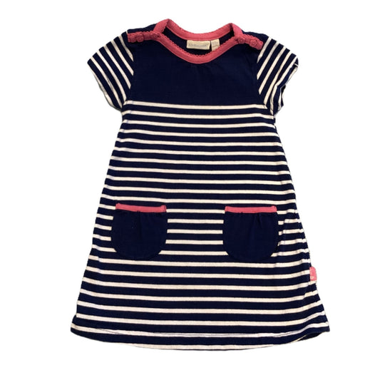 18-24 Girls Jojo Maman Bebe Navy Blue and White Striped Dress