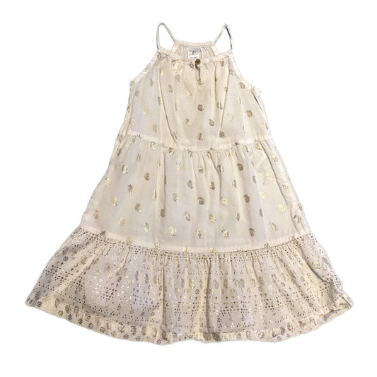 2T Girls Carter's White and Gold Sundress