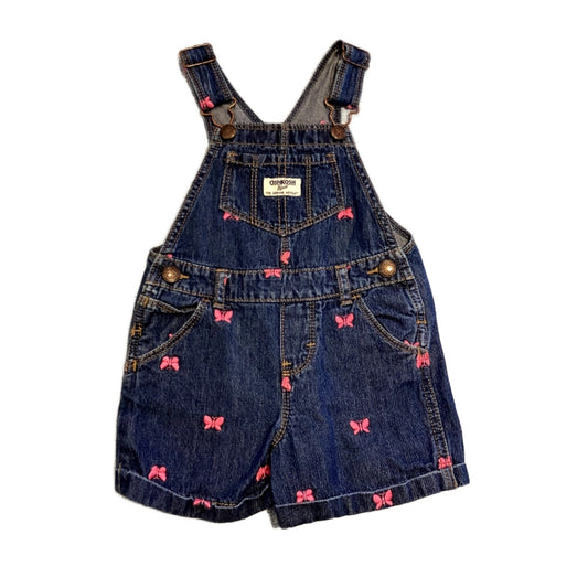 2T Girls OshKosh Pink Butterfly Denim Overalls