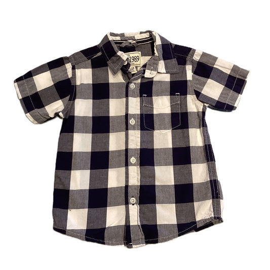 12-18 Boys Children's Place Blue and White Checkered Button Down Shirt