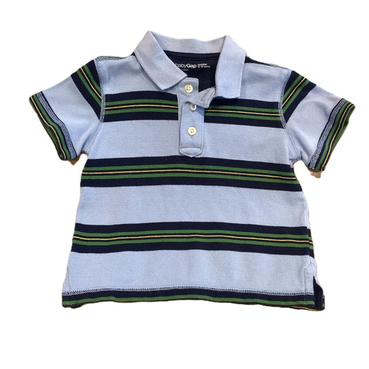 12-18 Boys Baby Gap Blue and Green Thick Striped Polo