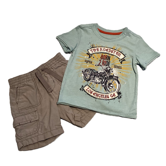 12-18 Boys Amy Coe Motorcycle T-Shirt, Old Navy Gray Cargo Shorts