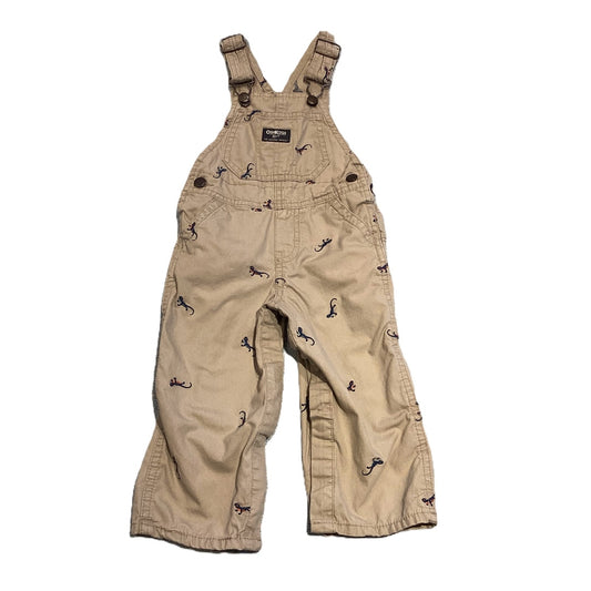 12-18 Boys Oshkosh Khaki Lizard Overalls