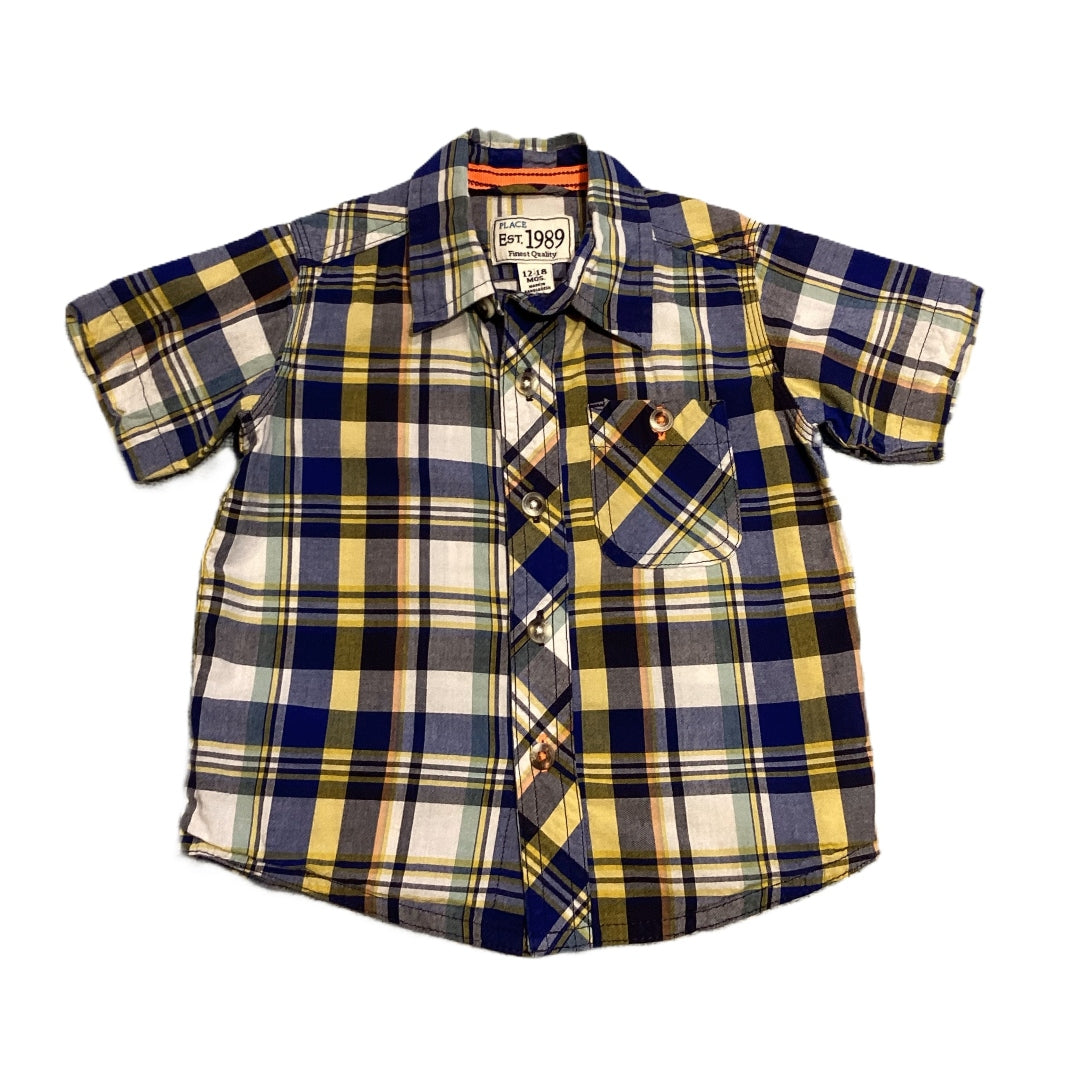 12-18 Boys Children's Place Multi-Colored Button Down Shirt