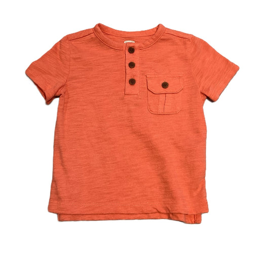 12-18 Boys Old Navy Orange Short Sleeved Henley T-Shirt