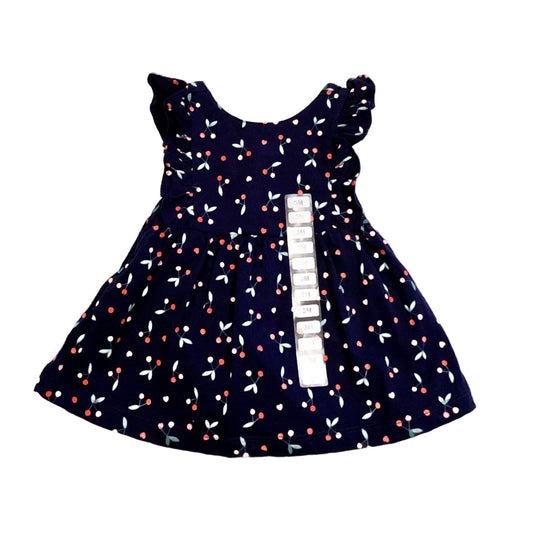 0-3 Girls NWT Carter's Navy Blue Cherry Dress