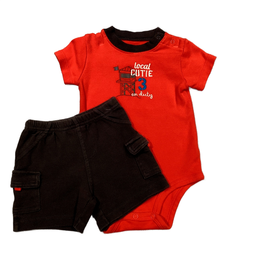 6-9 Boys Carter's Red Local Cutie Onesie, Carter's Matching Shorts