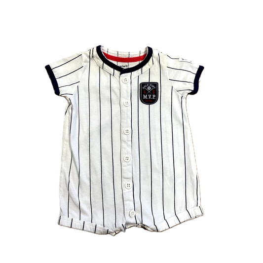 0-3 Boys Carter's White Baseball Onesie