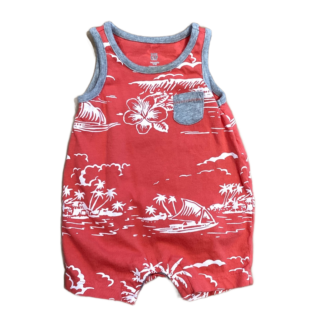 0-3 Boys Baby Gap Coral Tropical Print Tank Top Onesie