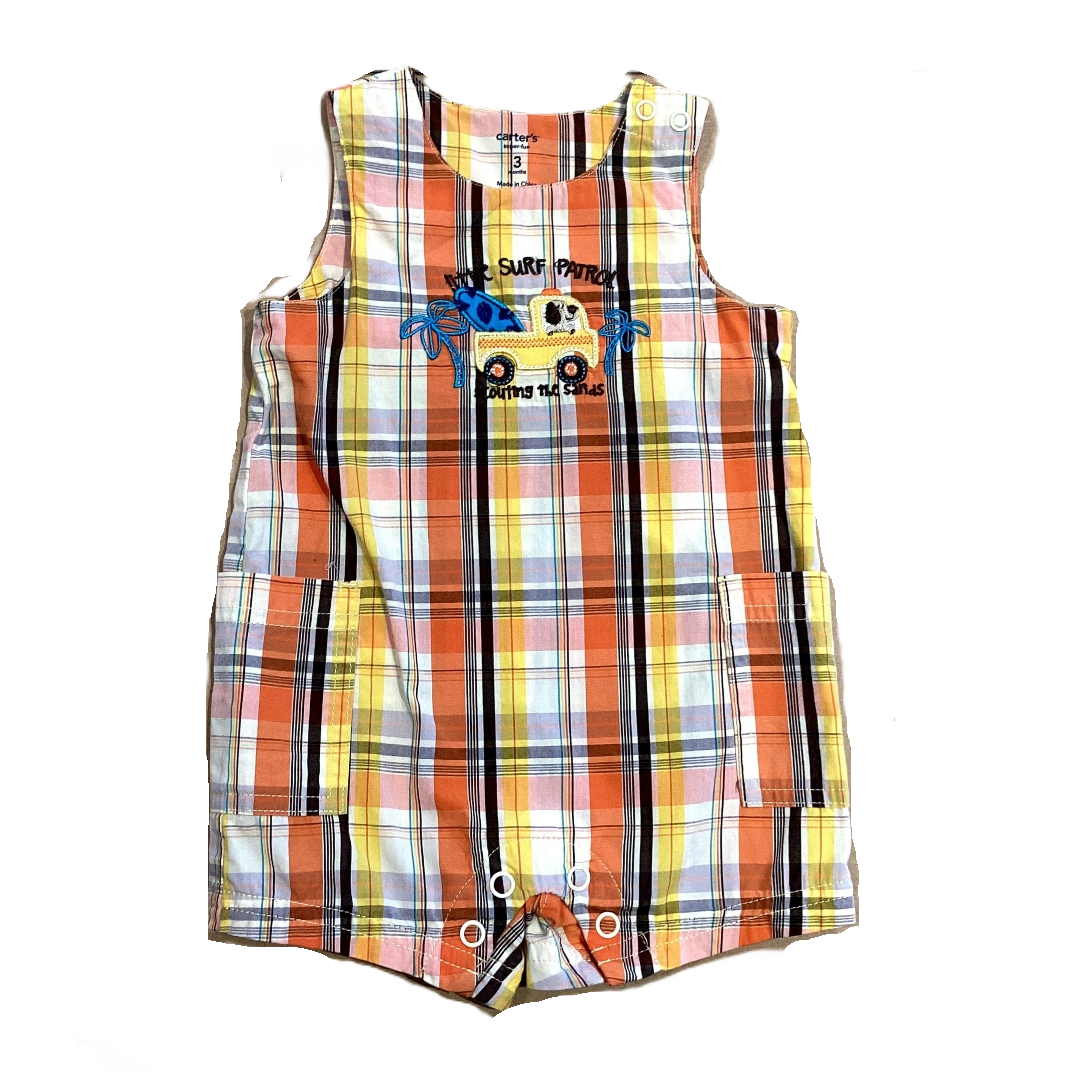 0-3 Boys Carter's Multi-Colored Little Surf Patrol Plaid Onesie