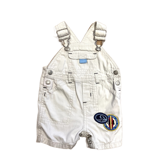 0-3 Boys Sonoma Off-White Overalls with Surf Decals