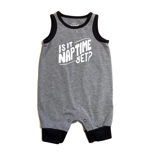 0-3 Boys Cat & Jack Is It Naptime Yet Gray Romper