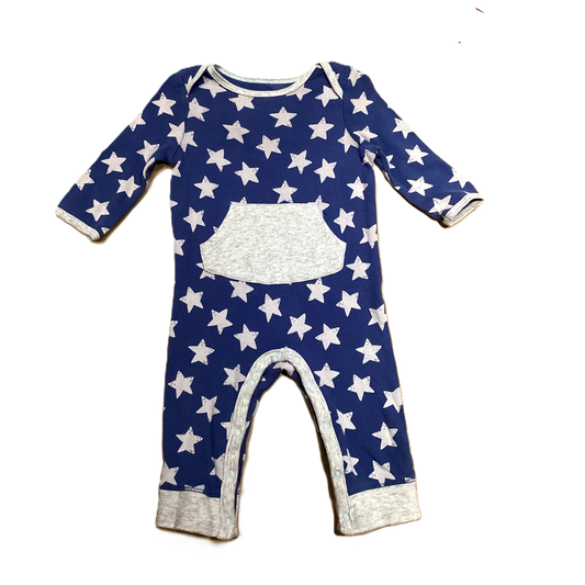 3-6 Boys Cloud Island Dusty Blue and Gray Long Sleeved Onesie