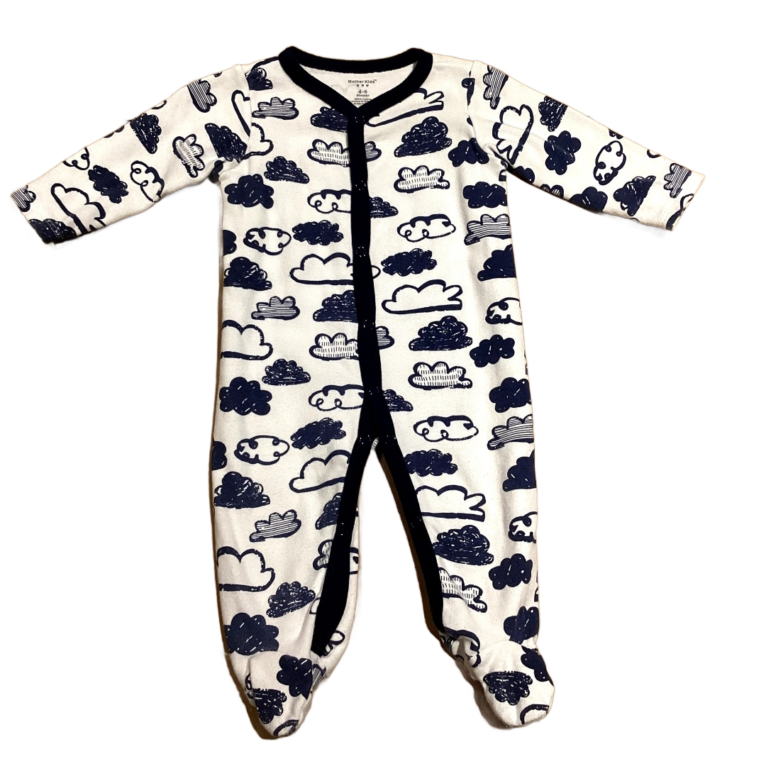 3-6 Boys Mother Kids White and Navy Blue Cloud Sleeper